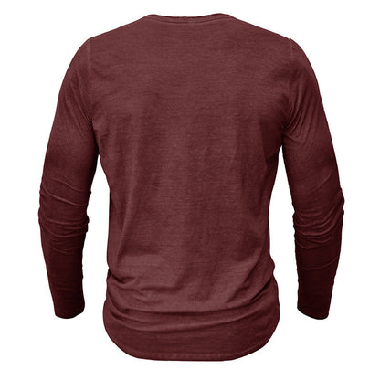 Herren Henley Shirt Langarm Elegantes Design Modern