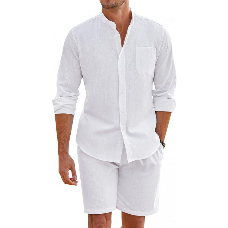 Leichtes Leinenhemd Herren Sommer mit passenden Shorts