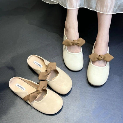 Damen Slipper Komfortabel mit Schleife Moderne Heidi Mode - BerlinGlamour