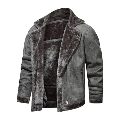 Herren Lederjacke Schwarz mit Fleecefutter Elegant - BerlinGlamour