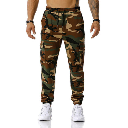 Herren Camo-Hose elastisch mit Taschen
