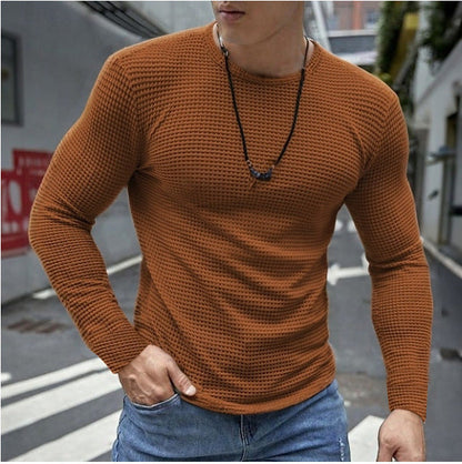 Herren Langarmshirt Strukturiert Moderne Oberfläche