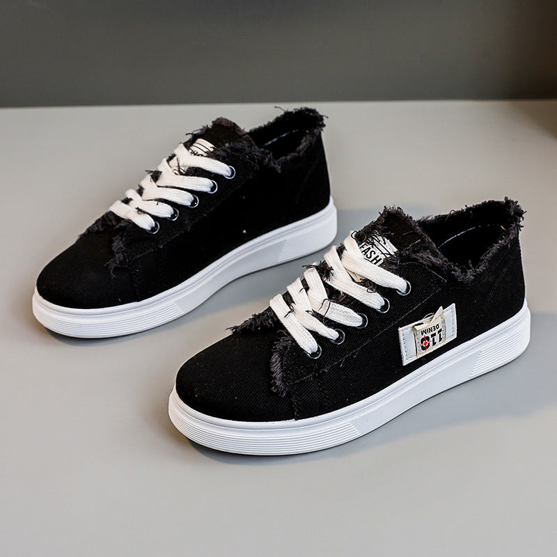 Damen Sneaker Lässig Used Look Elastisch