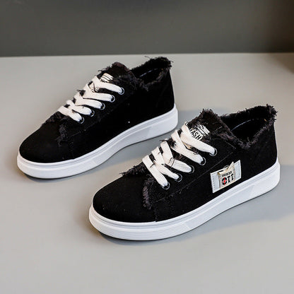 Damen Sneaker Lässig Used Look Elastisch
