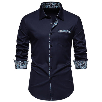 Herren Langarmhemd Paisley Modern Trendig