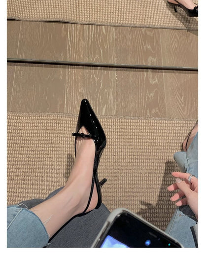 Damen Pumps Slingback Elegant Schleife High Heel