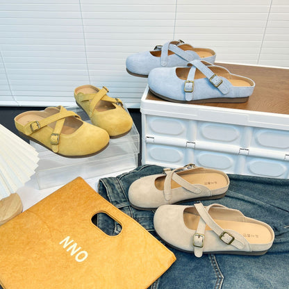 Damen Clogs Elegant Rutschfest Kreuzriemen Schuhe
