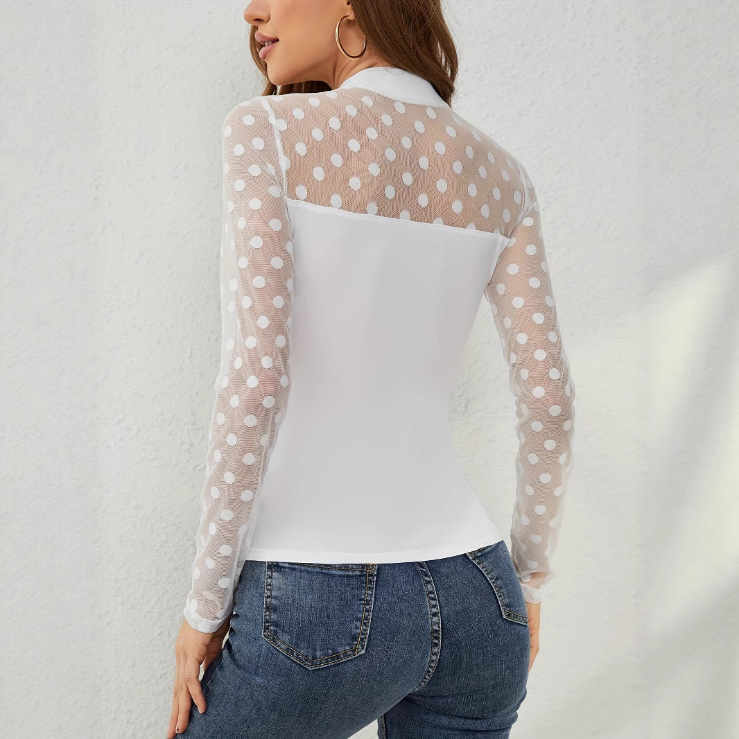 Damen Body Langarm V-Ausschnitt Glitzernd Elegant