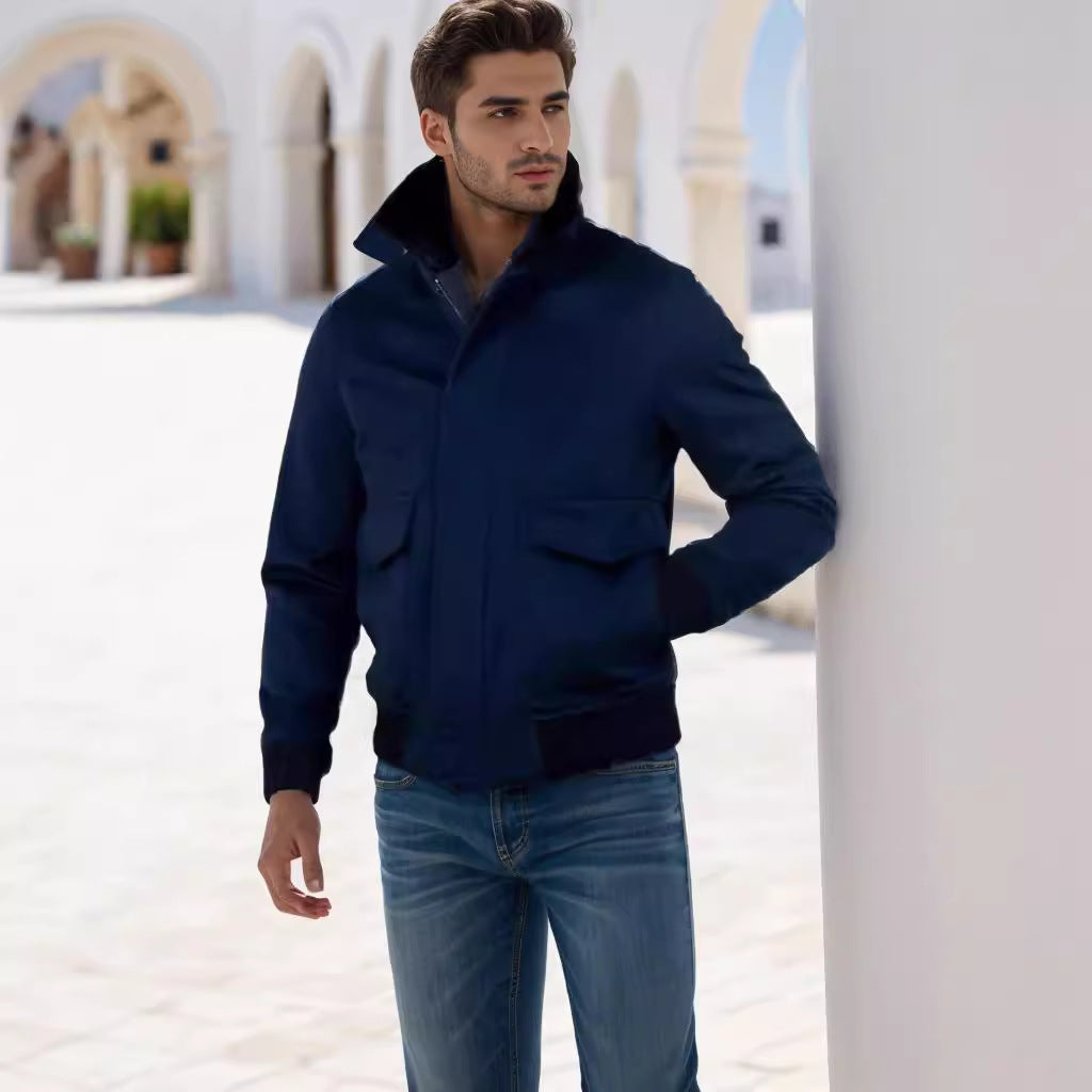 Herren Übergangsjacke Modern mit Hochkragen Trendy