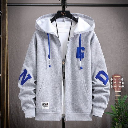 Herren Kapuzenpullover Sportlich Modern Grau