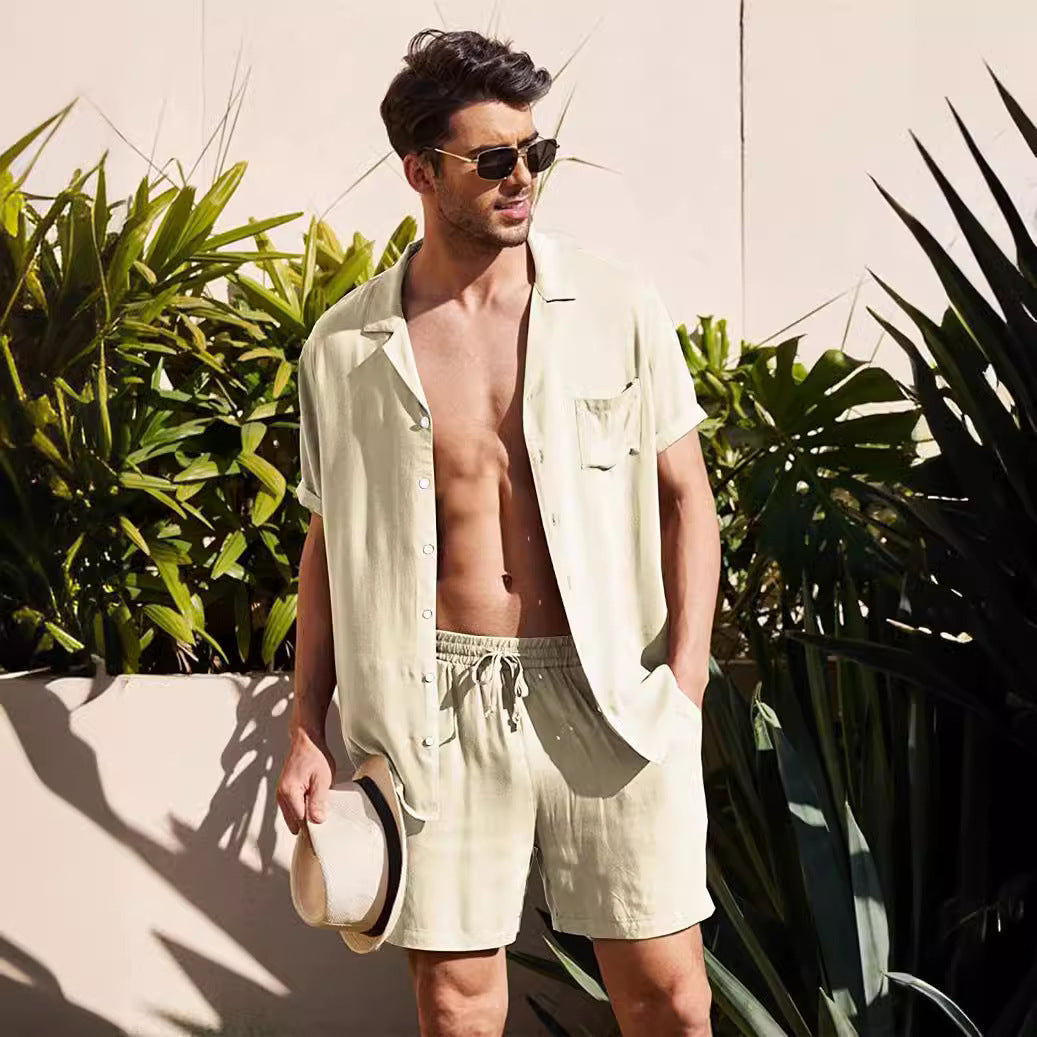 Herren Freizeit-Set Kurzarm Bequem Sommer