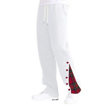 Herren Freizeithose Lässig Mit Knöpfbarem Schlitz