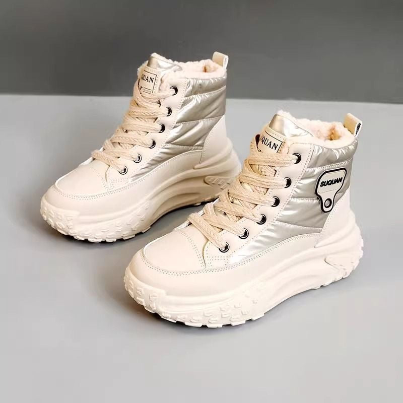 Damen Sneaker Winter Warm Hochgeschnürt