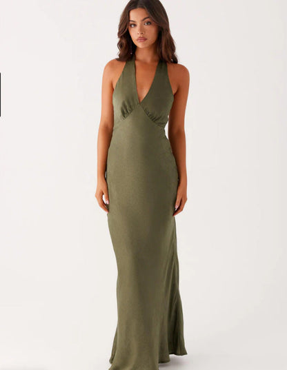 Damenkleid Elegantes Wickelkleid V-Ausschnitt Slim Fit
