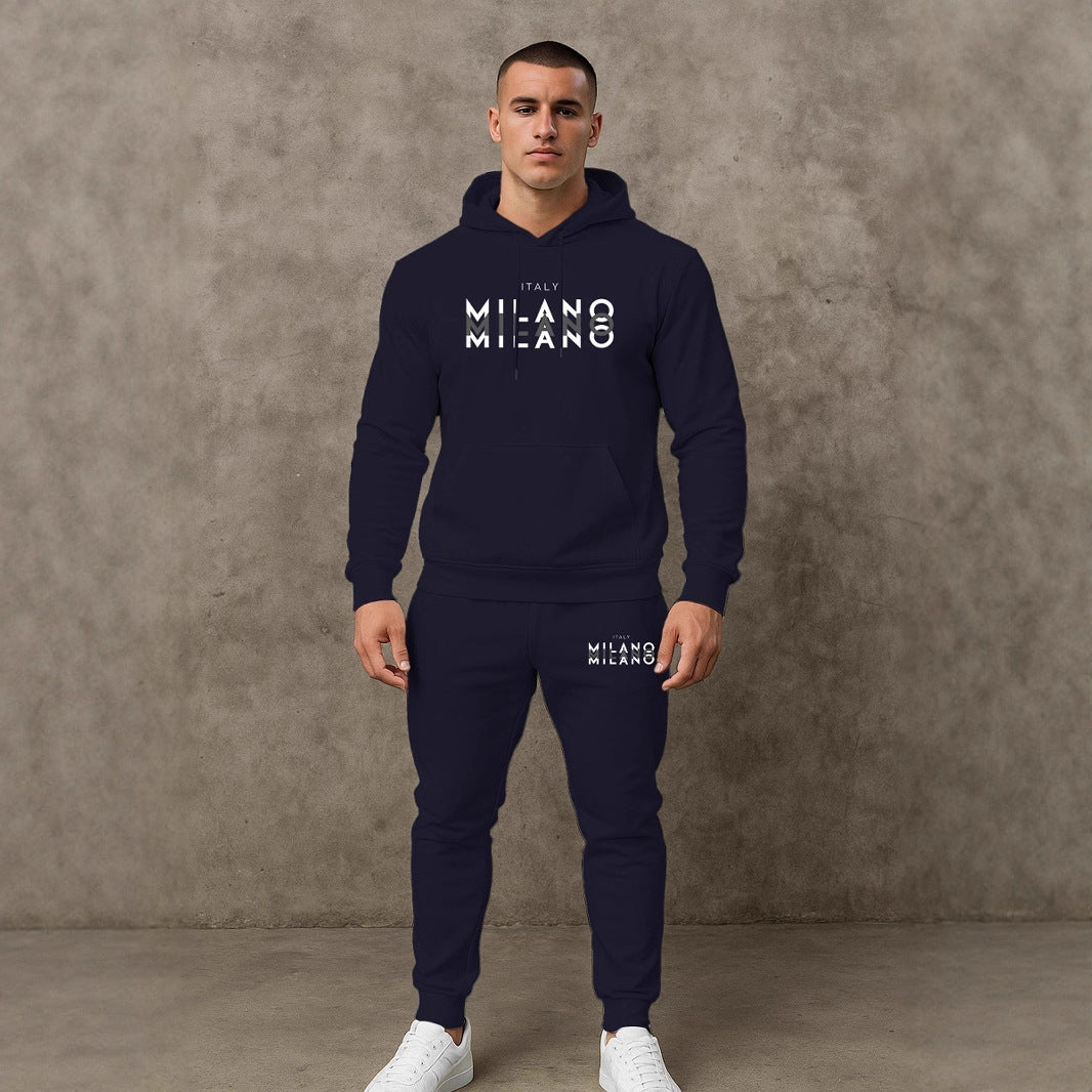 Herren Jogginganzug Sportlich Hoodie Set Grau - BerlinGlamour
