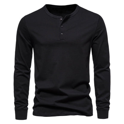 Herren Langarmshirt Mit Knöpfen Bequem Modern