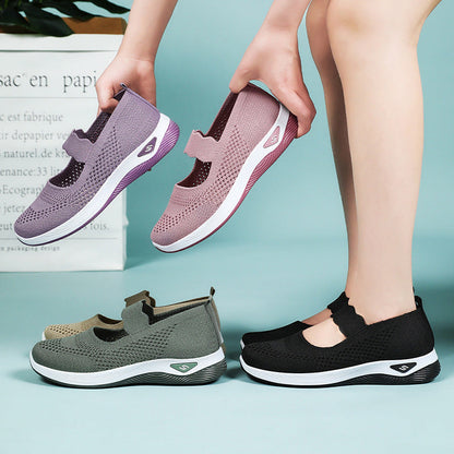 Damen Sportschuhe Atmungsaktiv Slip-On elastisch Schwarz