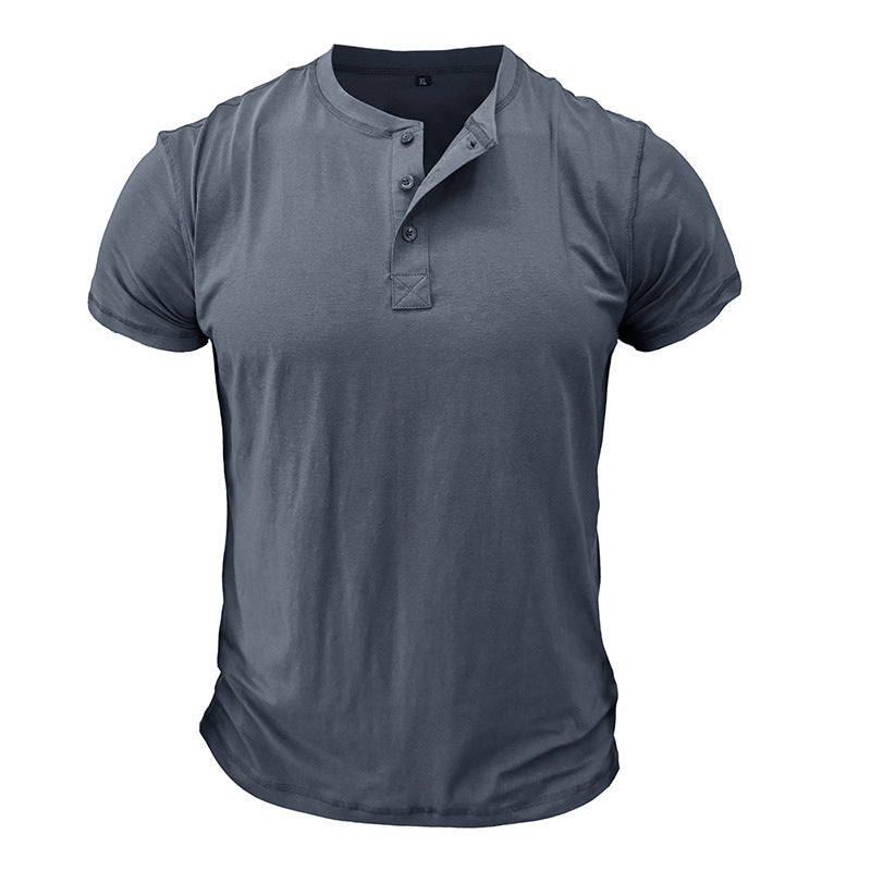 Herren T-Shirt Modern mit Knopfleiste Slim-Fit