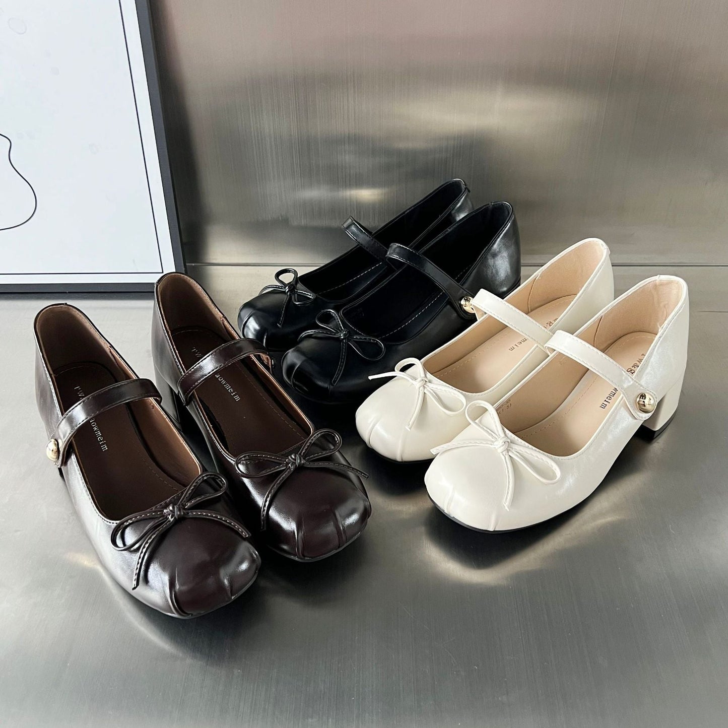 Damen Ballerinas Elegante Riemen Schleifen Schuhe