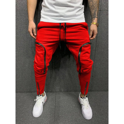 Herren Jogginghose Sportlich Slim Fit Mit Reißverschluss