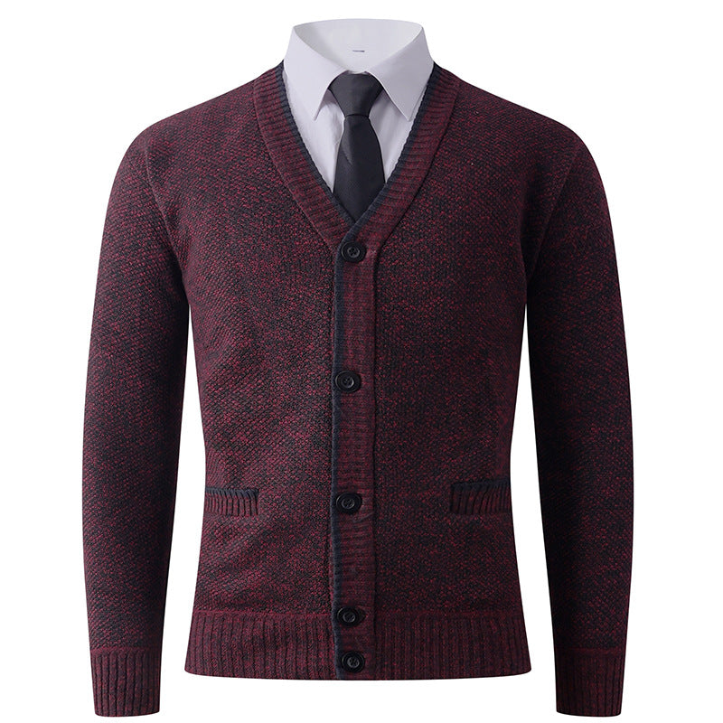 Herren Strickjacke V-Ausschnitt Klassisch Elegante Männerjacke