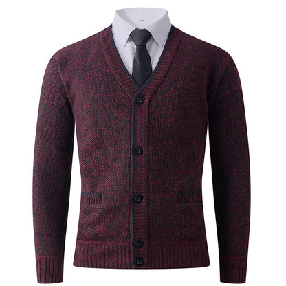 Herren Strickjacke V-Ausschnitt Klassisch Elegante Männerjacke