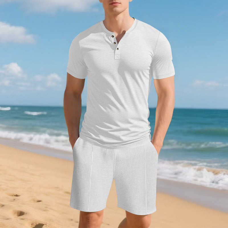 Herren Kurzarmhemd Knopfleiste Modern Slim Fit