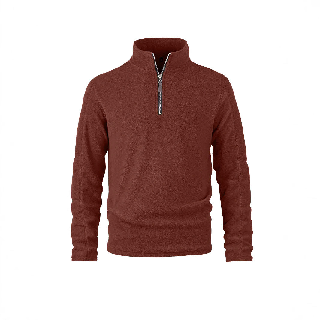 Herren Fleece-Pullover Hochkragen Warm Reißverschluss