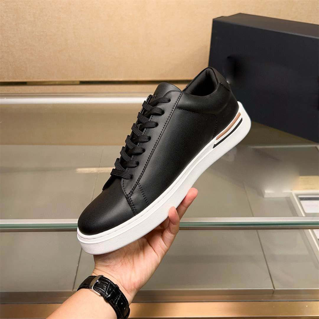 Damen Sneaker Leder Schuhe Sportlich Elegangt Schwarz