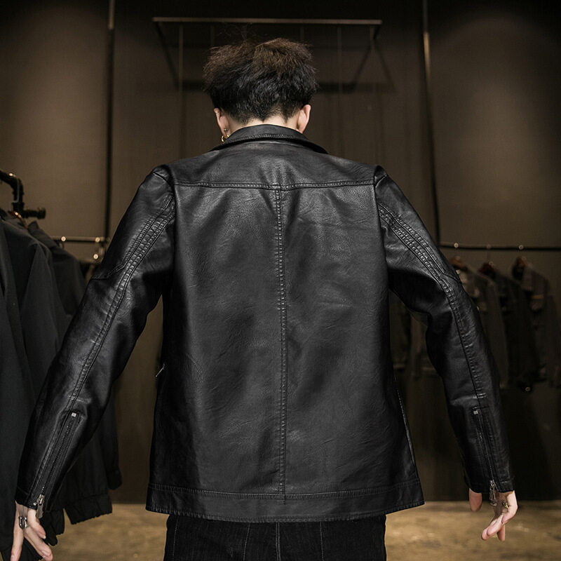 Lederjacke Herren Lässig Urban Schwarz