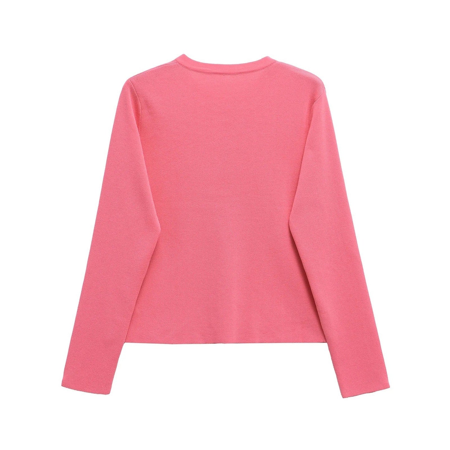 Damen Strickjacke Elegant Rundhals Knöpfe Modern