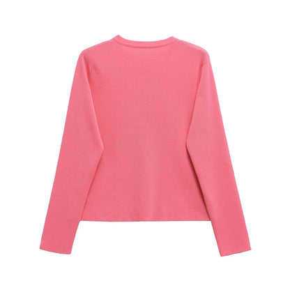 Damen Strickjacke Elegant Rundhals Knöpfe Modern