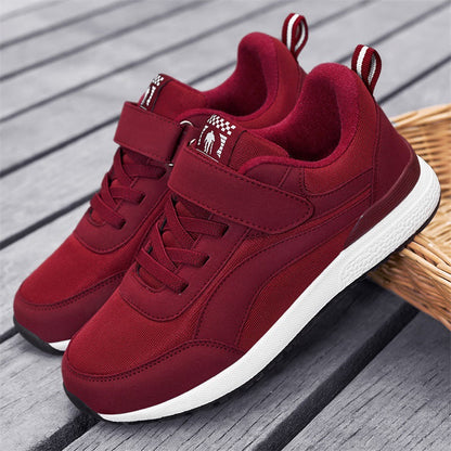 Damen Sneaker Sportlich Klettverschluss Weich