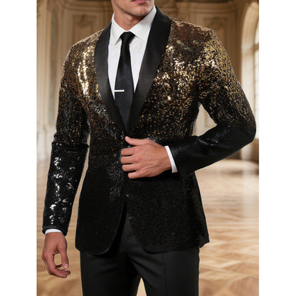 Herren Glitzerblazer Elegant Pailletten Designer Jacke