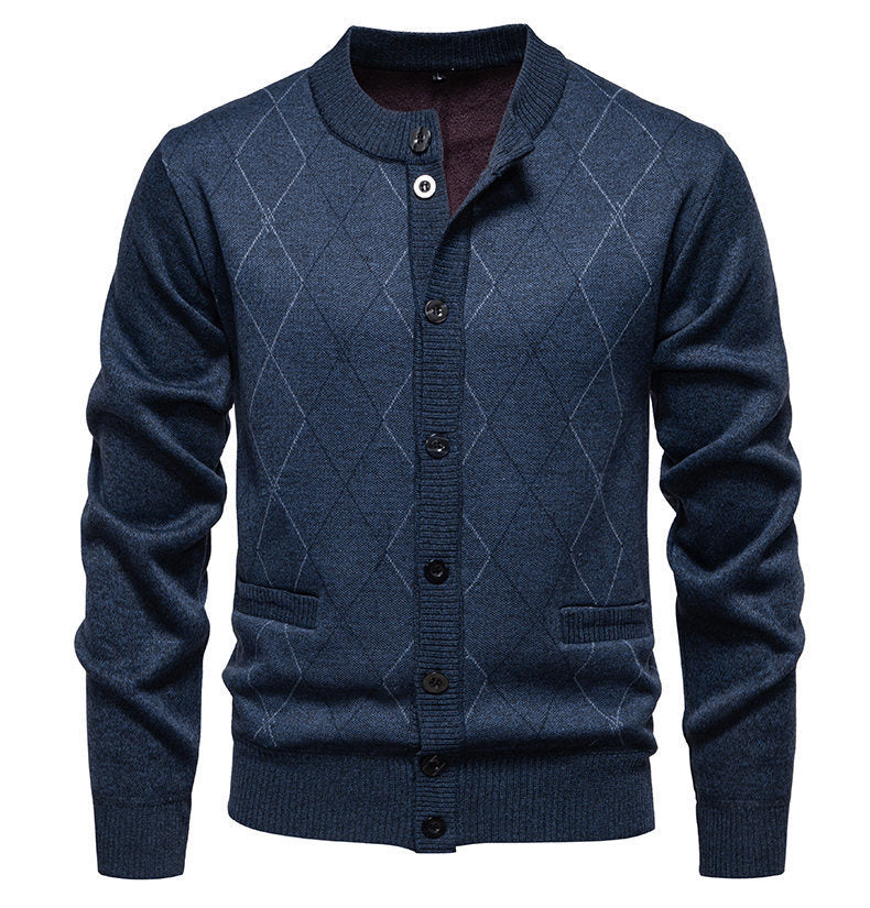 Herren Strickjacke Modern Diamantmuster Elegent