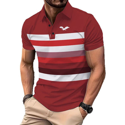 Herren Polohemd Modern Streifenmuster Slim Fit