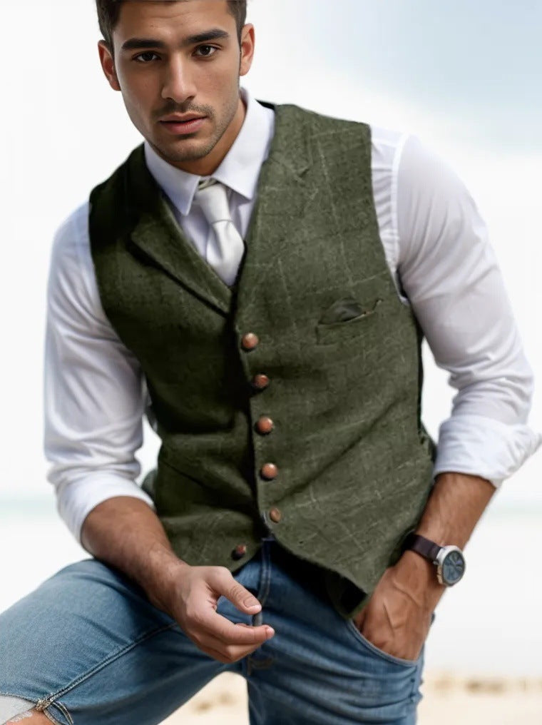 Herren Leinenweste Elegant Sommer