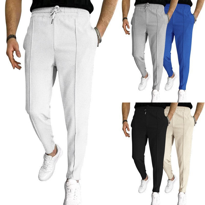 Herren Hose Modern Elastisch Strukturiert Hochbund - BerlinGlamour