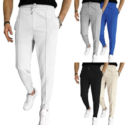 Herren Hose Modern Elastisch Strukturiert Hochbund - BerlinGlamour