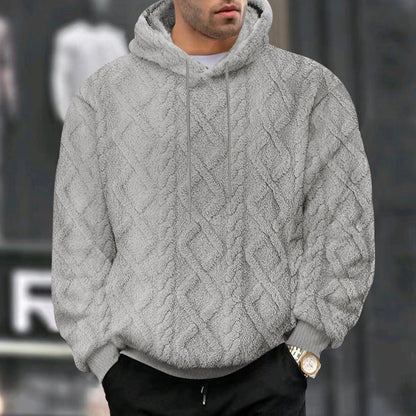Kuscheliger Herren Kapuzenpullover Struktur Optik Modern