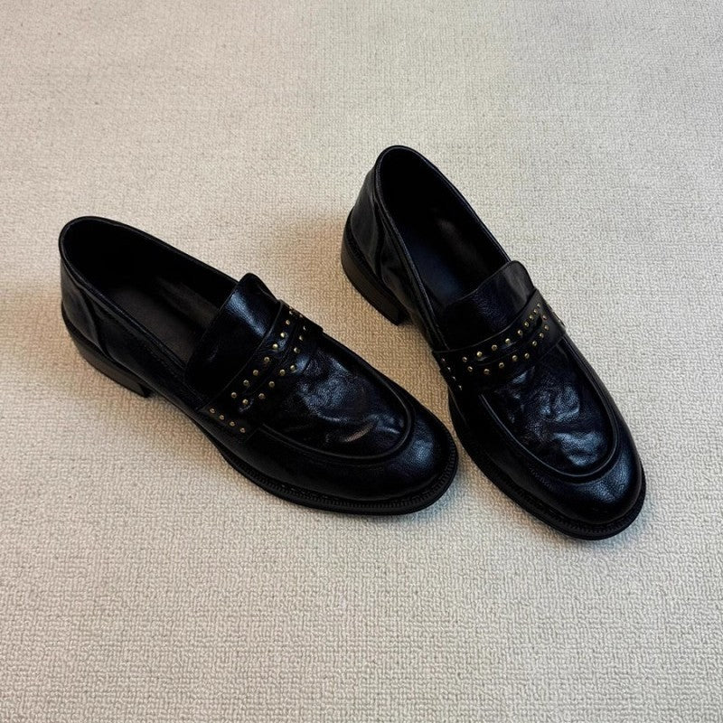 Damen Mokassins Elegant Nieten Schuhe Modisch - BerlinGlamour