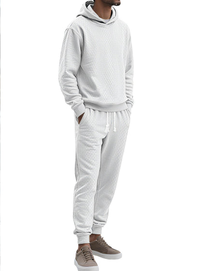 Herren Hoodie Anzug Bequem Elegant Waffelstruktur