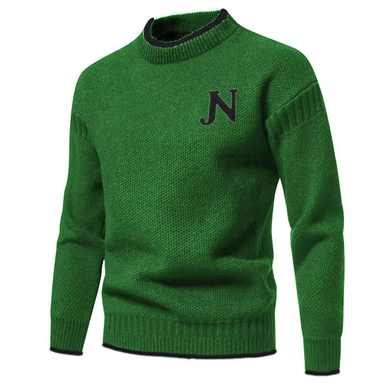 Herren Strickpullover Rundhals Modern Grau