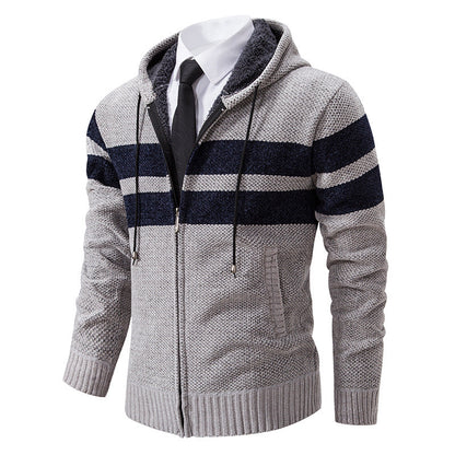Herren Kapuzenpullover Modern Fleece Innenführung Reißverschluss