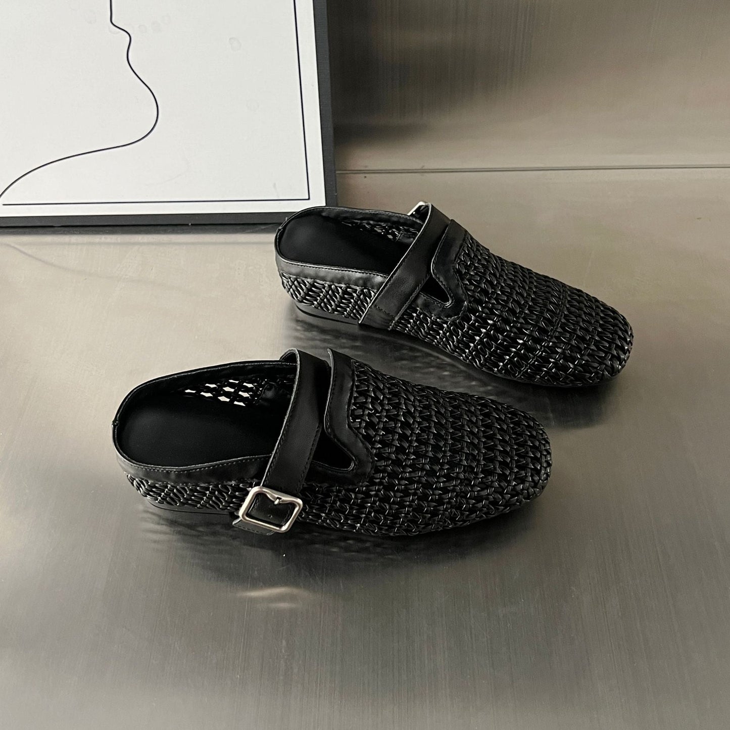 Damen Clogs Bequem Flechtdesign Komfort Fußbett
