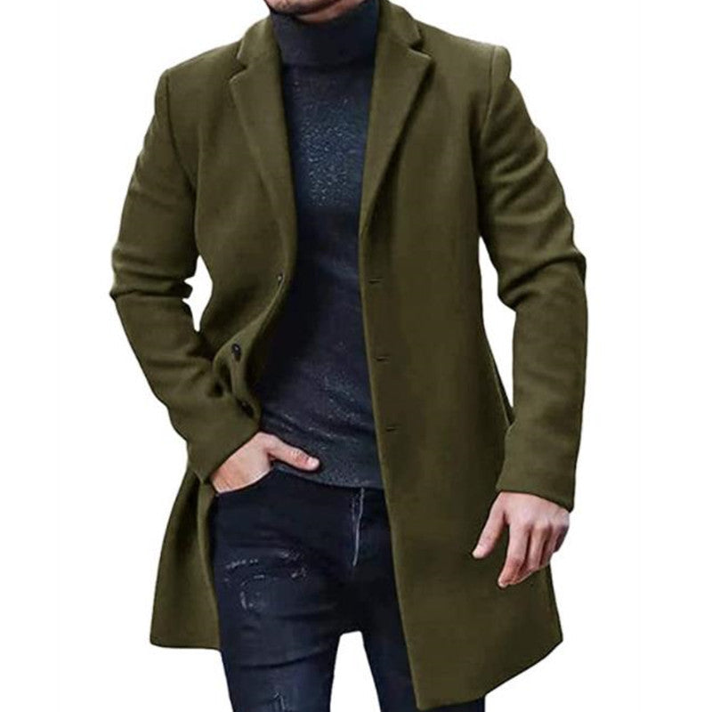 Herren Langmantel Modern Eleganter Mantel mit Taschen