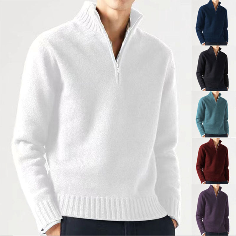 Herren Pullover Modern Hochkragen Reißverschluss