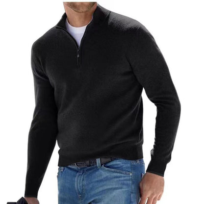 Herren Strickpullover Modern Stehkragen Zipper Pullover