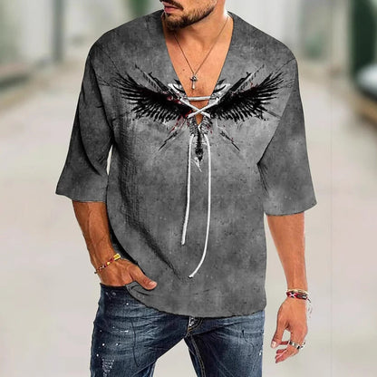 Herren Shirt mit modernem Schnürdesign Graffiti Style
