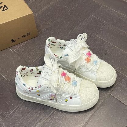 Damen Sneaker Atmungsaktiv Mit Dekor Trendy